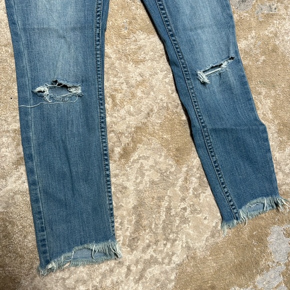 Free people distressed skinny jeans raw hem 25 - Picture 2 of 7